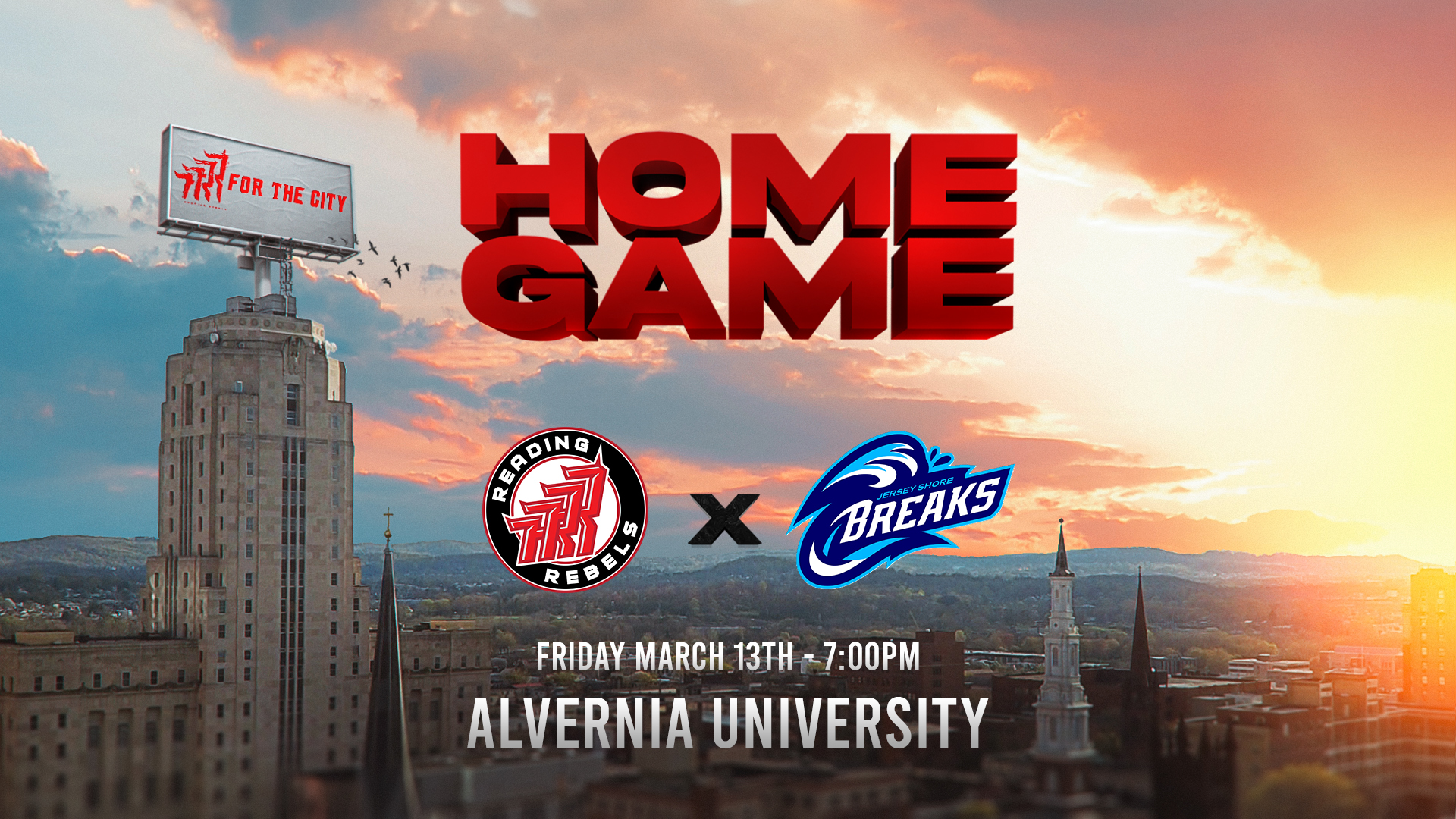 Reading Rebels Vs Jersey Shore Breaks | March 13th 7:00 PM